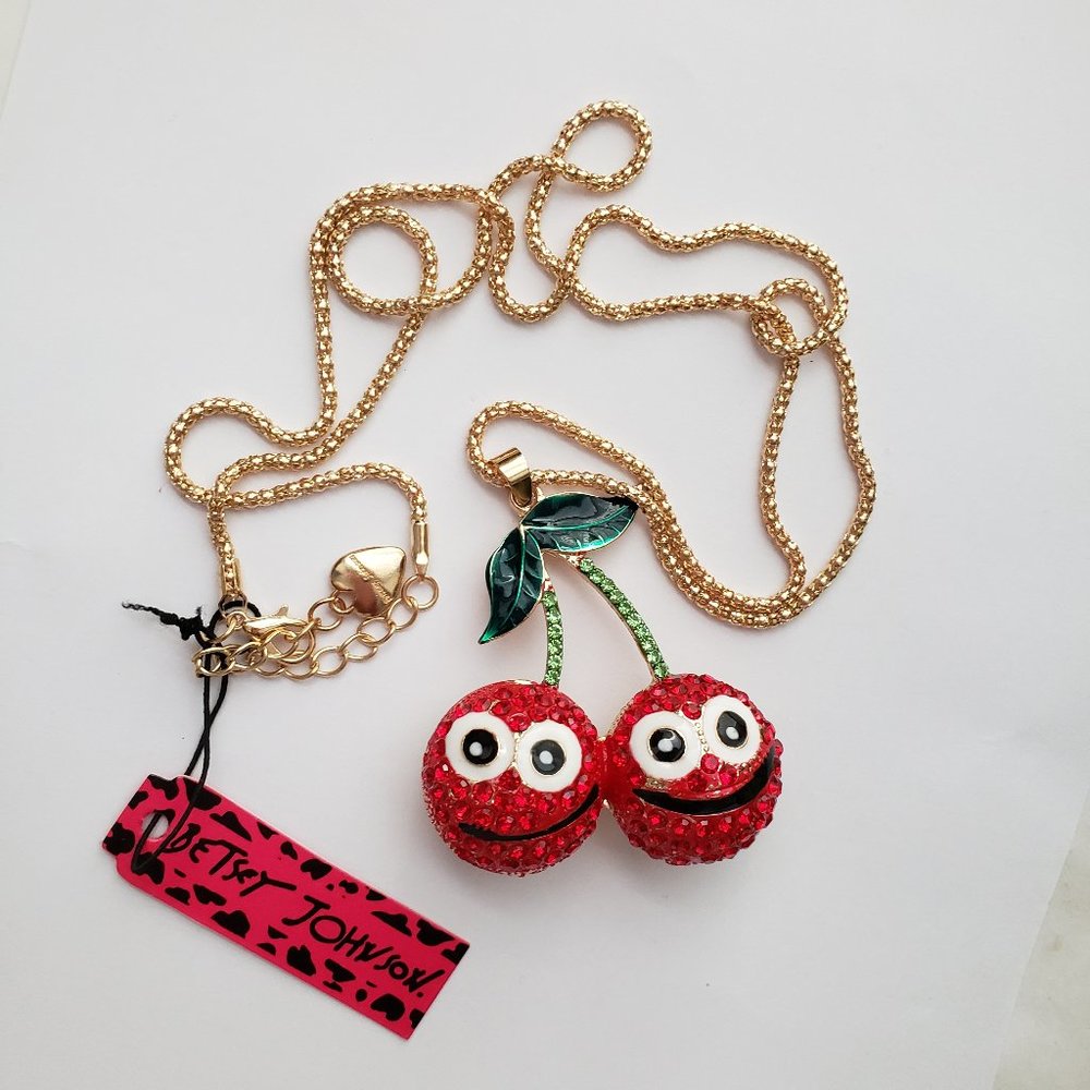 Betsey Johnson Cherry Necklace. NWT. - Picture 6 of 6